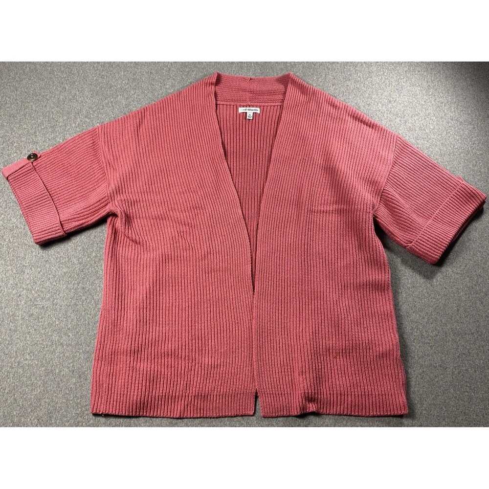 Croft & Barrow Fuschia Open Knit Cardigan Size XL